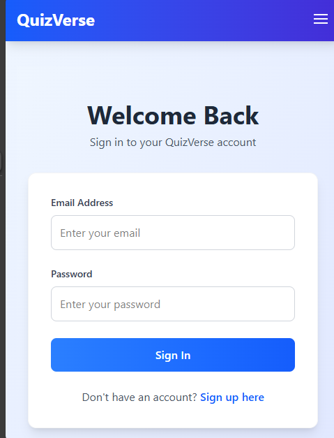Quiz Website Project - Quiz Verses